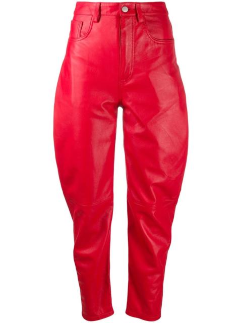 high-waisted tapered trousers