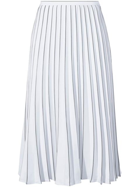 pleated crepe midi skirt
