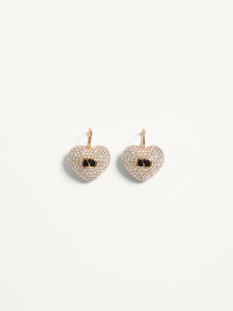 COEUR ROYAL METAL, ENAMEL AND SWAROVSKI® CRYSTAL EARRINGS