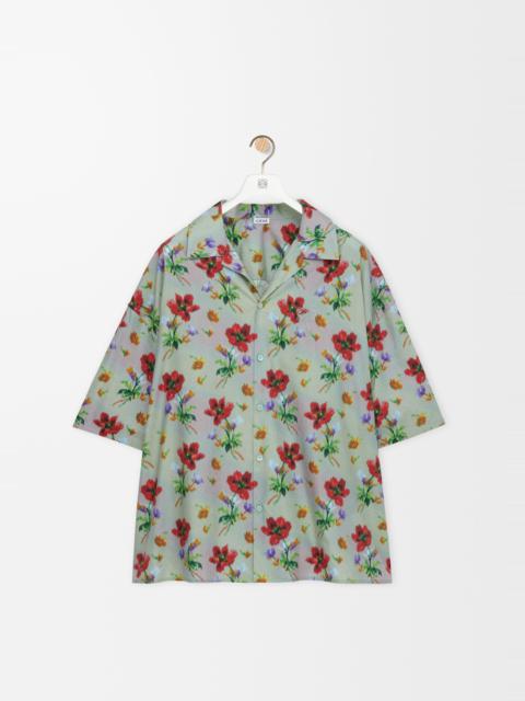 Short sleeve shirt in cotton and silk