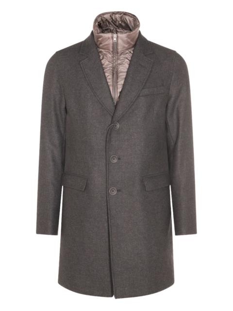 single-breasted layered coat