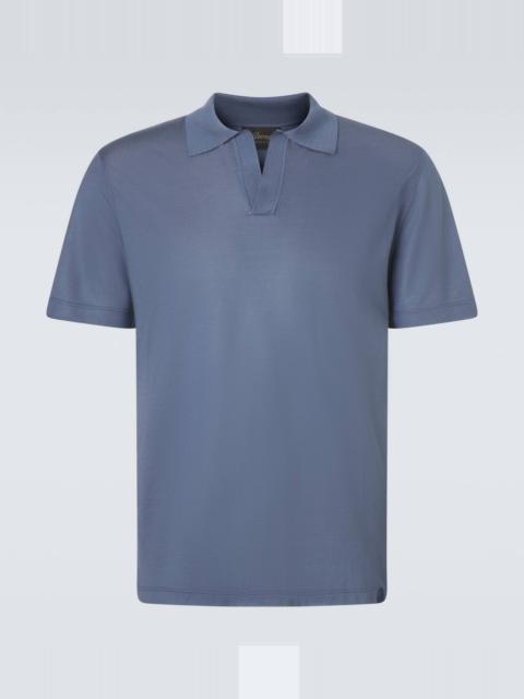 Silk polo shirt
