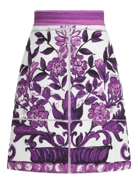 Majolica-print skirt