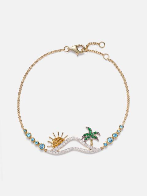 La Plage 9kt gold bracelet with diamonds and gemstones
