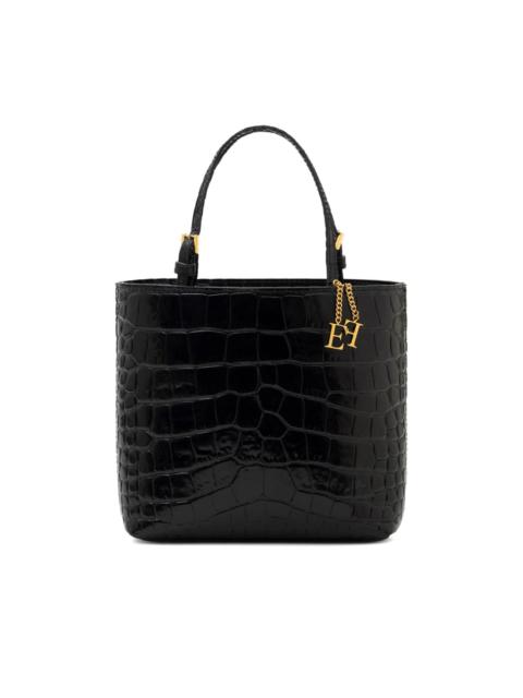 croco-embossed mini tote bag