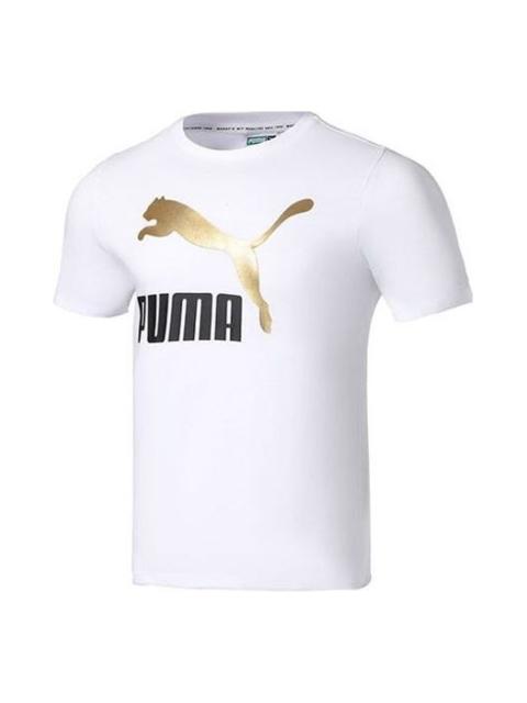 PUMA Classics Logo Metallic Tee 'White' 536345-02