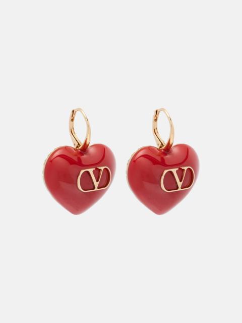Cœur Royal VLogo enamel earrings