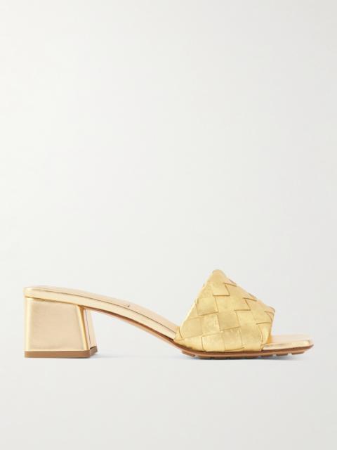 Parco Metallic Intrecciato Leather Mules