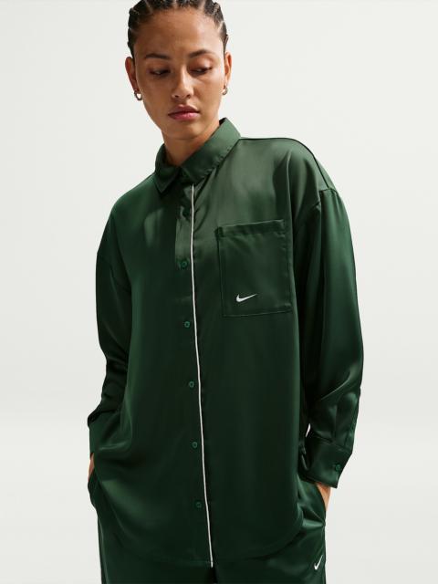 Nike Sportswear Women's Oversized Satin Long-Sleeve Top