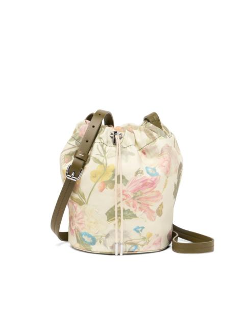 floral drawstring messenger bag