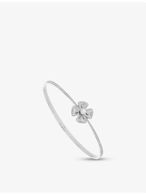 Fiorever 18ct white-gold and 0.30ct brilliant-cut diamond bangle bracelet