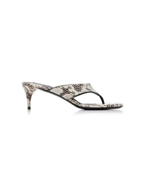 Infradito Snake-Effect Leather Thong Sandals animal