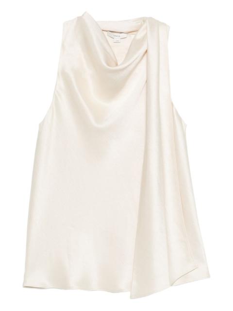 draped sleeveless top