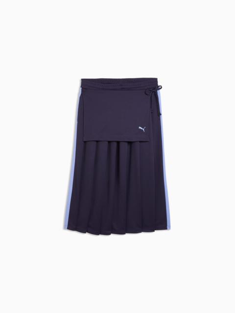 T7 Women's Midi Pleated Skirt