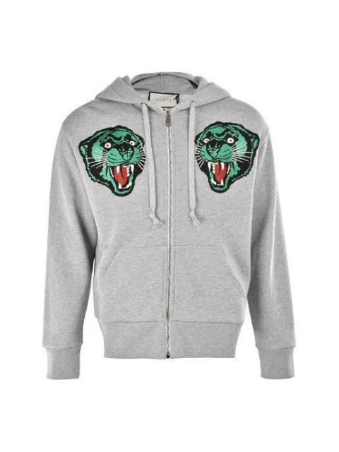 Gucci Tiger Head Hooded Jacket 'Grey Green' 519681-XJAOB-1097
