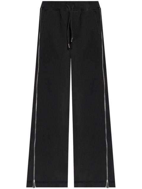 side-zipped cotton palazzo pants