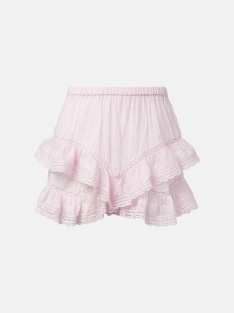 Geana lace-trimmed cotton shorts