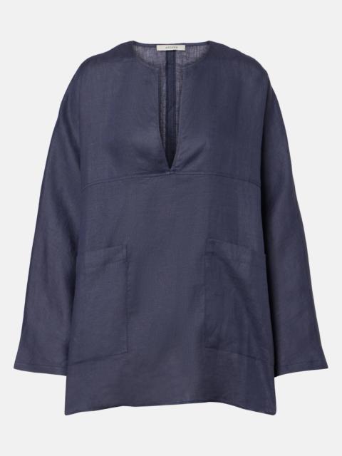 Oversized linen top