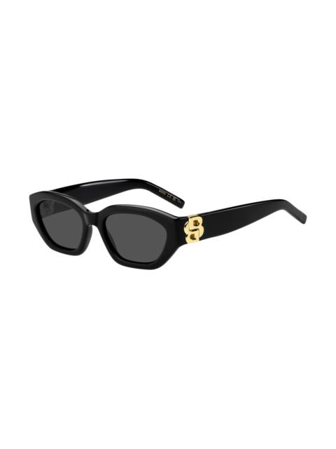 BLACK-ACETATE SUNGLASSES WITH DOUBLE B MONOGRAM