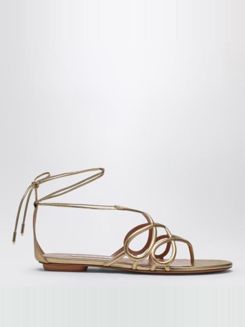 Low gold leather sandal