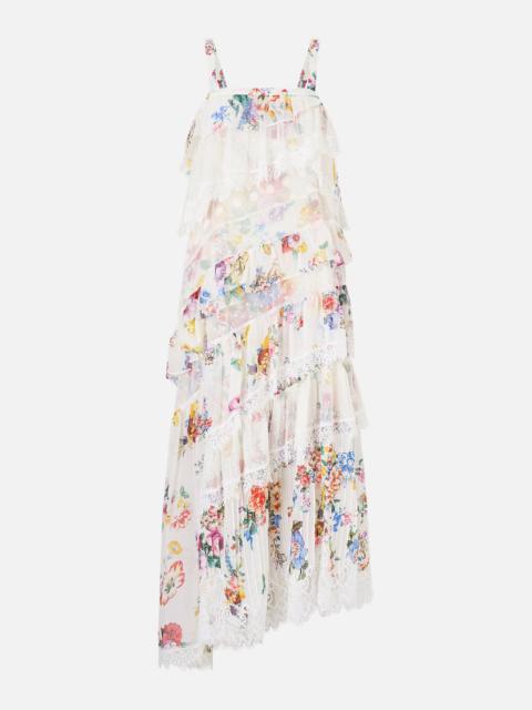 ASYMMETRIC SPLICED LACE DRESS