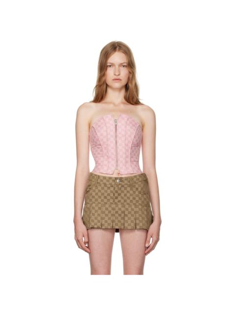 Pink Monogram Corset Top