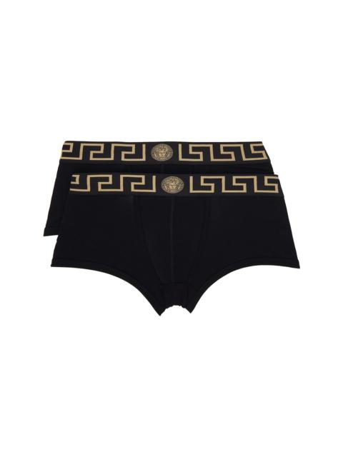 Two-Pack Black Greca Border Boxer Briefs