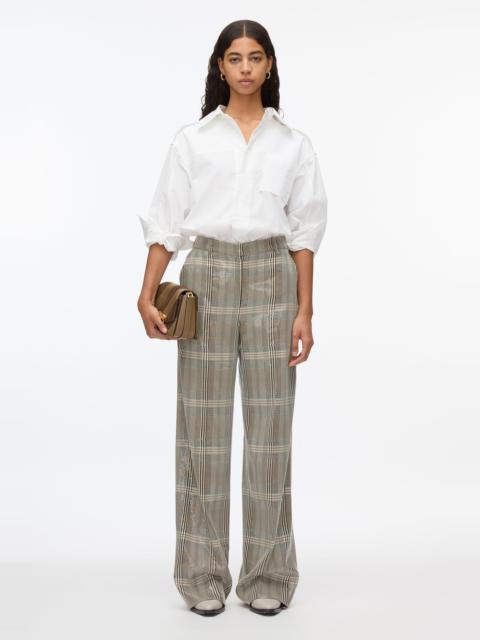 Sequin Plaid Wide Leg Trouser