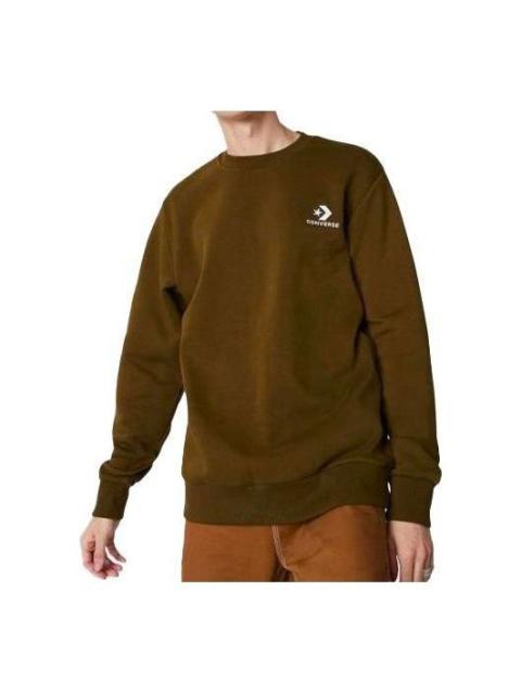 Converse Star Chevron EMB Crew Sweatshirt 'Olive Green' 10008816-A17