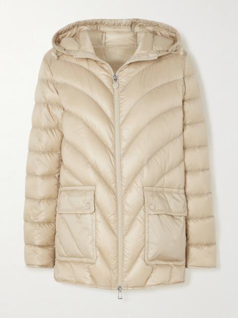 Argenno Hooded Belted Appliquéd Quilted Shell Down Coat