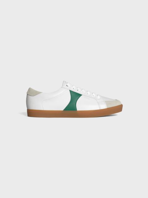 CELINE TRIOMPHE LOW LACE-UP SNEAKER PLAIN LOGO IN CALFSKIN AND SUEDE CALFSKIN