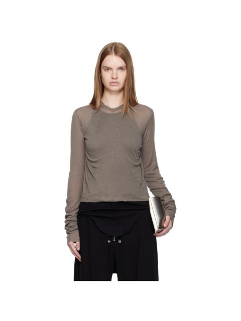 Gray Concordians Cropped Rib LS  Hoodie