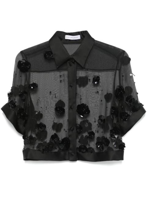 sequin-embellished cropped shirt