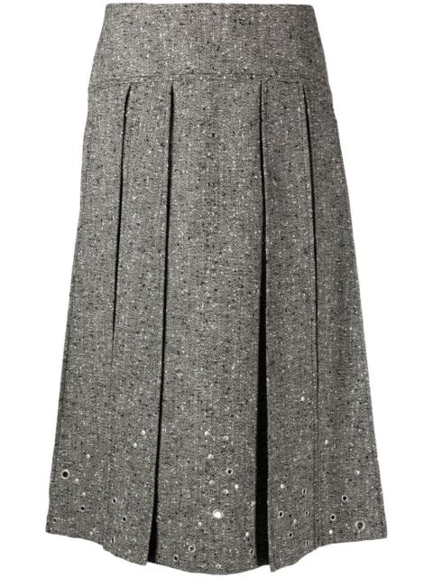 pleated mid-length skirt