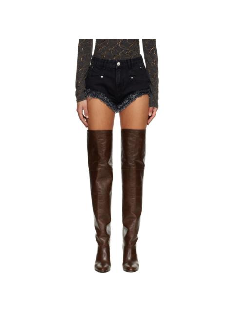 Black Eneidala Denim Shorts