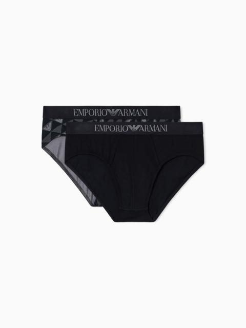 TWO-PACK OF MIXED PATTERN PRINTED JERSEY BRIEFS