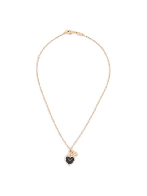 crystals heart-charm necklace