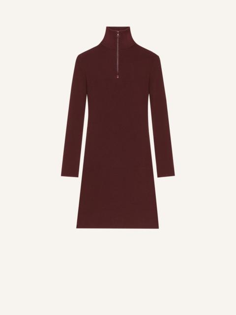 ZIPPED MOCKNECK DRESS
