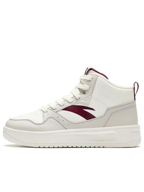 (WMNS) ANTA Skateboarding Series Sneakers High 'White Burgundy' 922348002Q-2