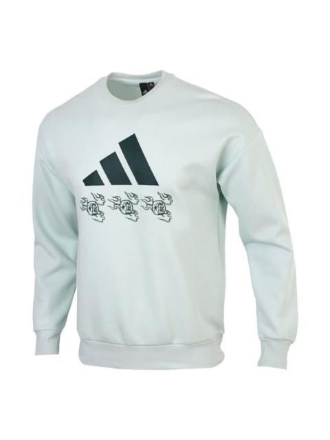 adidas UB GFX BOS logo Printing Pullover Green GM4469