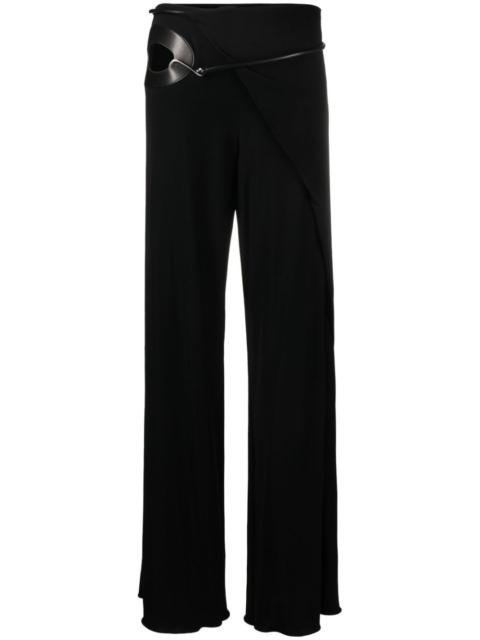 cut-out wide-leg silk trousers