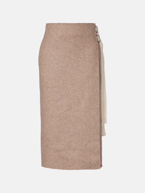 Wool-blend midi skirt