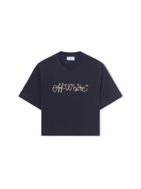 Embroidered Script Logo Crop Logo Tee