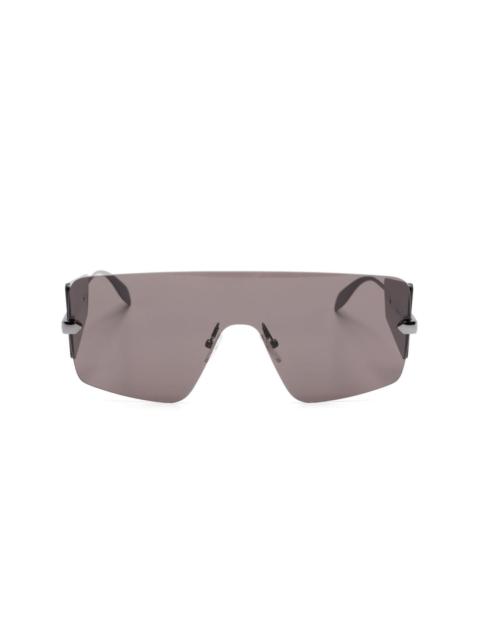 oversize shield-frame sunglasses