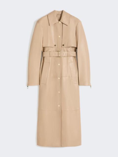 Nappa leather two-piece trench coat - beige