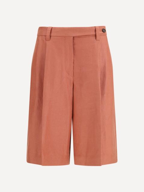Sartorial Bermuda Shorts in fluid viscose and linen twill