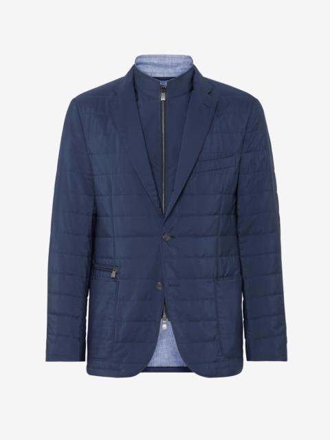 Blue water-repellent jacket with inner vest