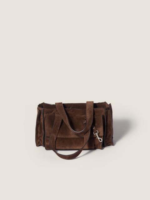 Utilitaire suede top-handle bag
