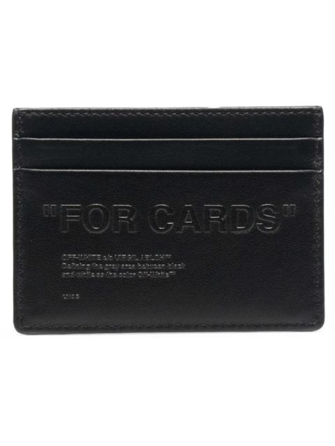OFF-WHITE Debossed "For Cards" Card Holder (3 Slot) Black