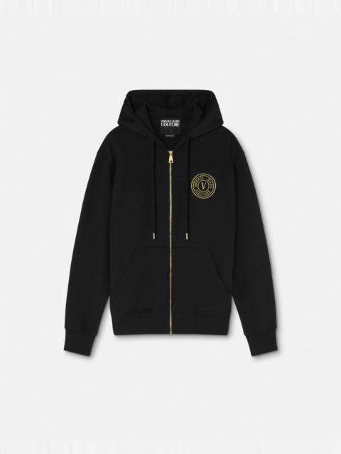 V-Emblem Zip Hoodie